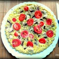 Omlet jaglany z pieczarkami i pomidorkami