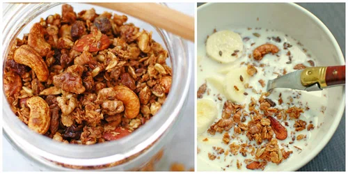 bardzo chrupiąca granola z orzechami