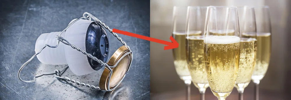 Do czego służy  kolorowa część korka od szampana?