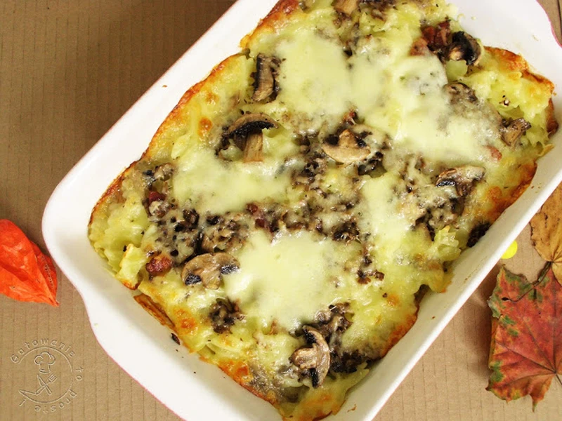 Zapiekanka Makaronowa Z Pieczarkami I Mozzarellą