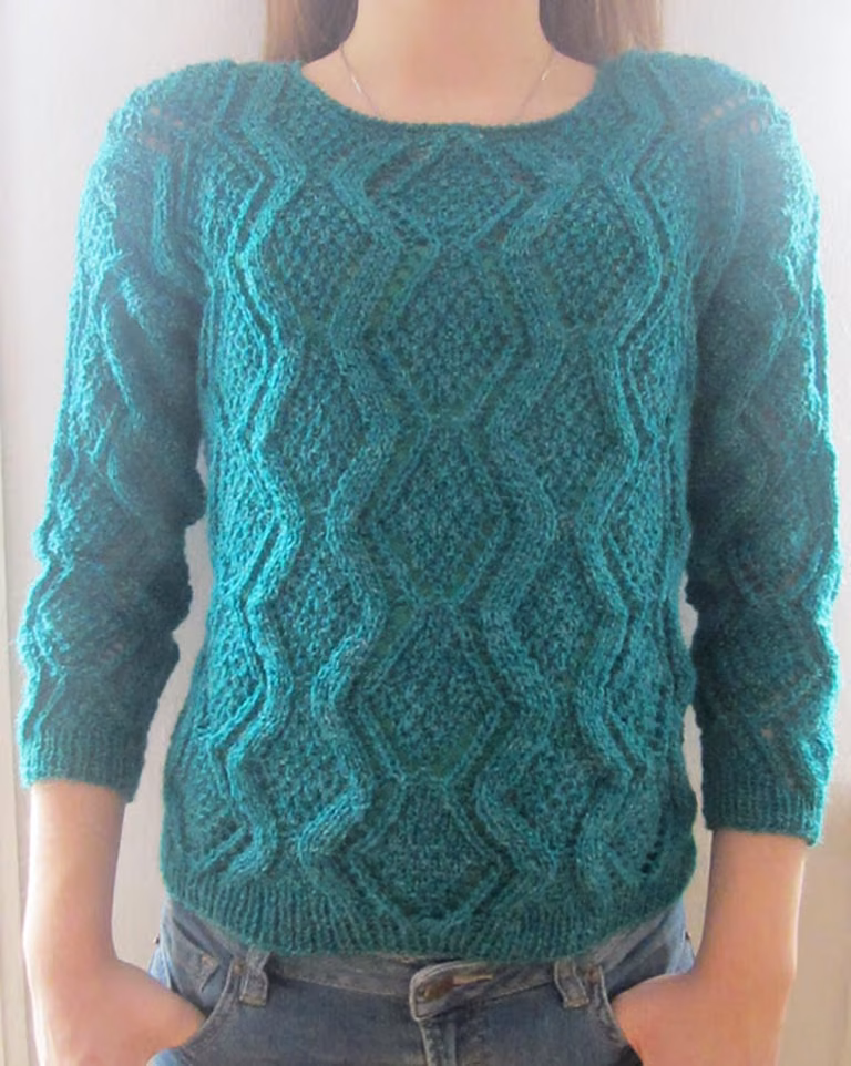 Sweter na drutach
