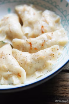 Pierogi z mięsem z rosołu i kaszą jęczmienną