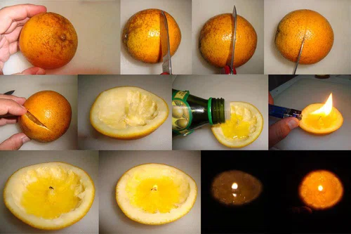 Świeczki z pomarańczy