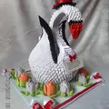 łabedz origami modułowe