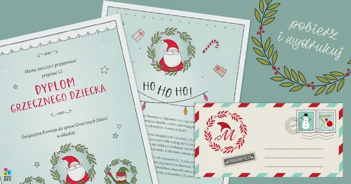 List od świętego Mikołaja i Dyplom – darmowa grafika do druku