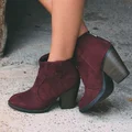 Bordowe botki na jesień