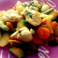 Fit obiad: filet z kurczaka/ indyka duszony z młodymi warzywami