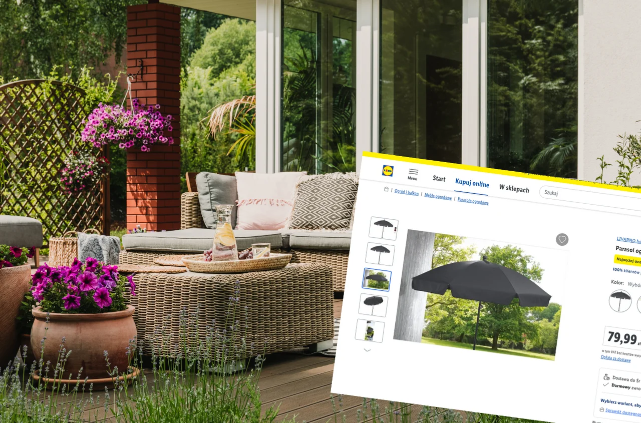 Ten parasol z Lidla to hit do ogrodu! Dostępny w 3 kolorach, regulacja kąta i tylko za 79,99 zł