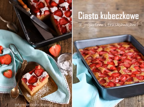 Ciasto kubeczkowe z truskawkami