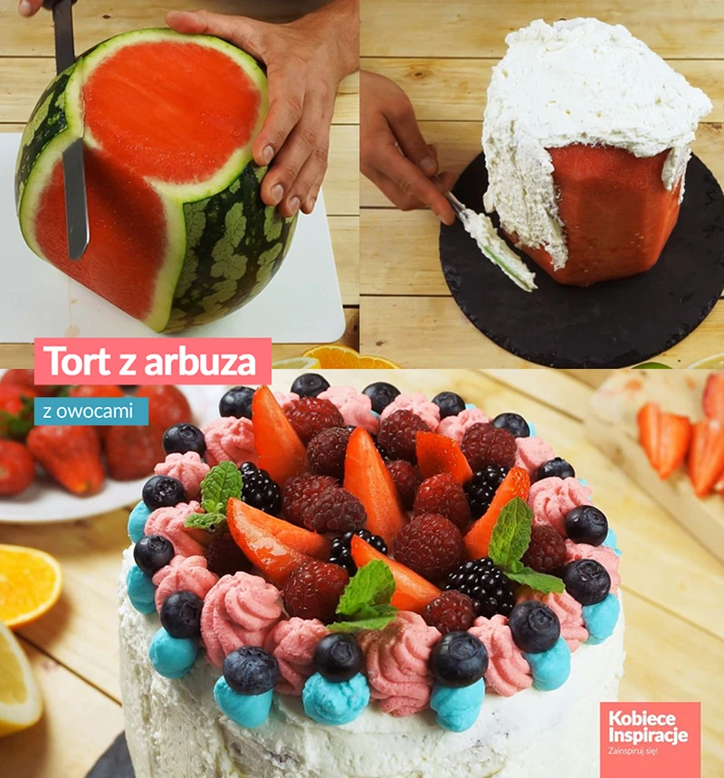Tort z arbuza z owocami