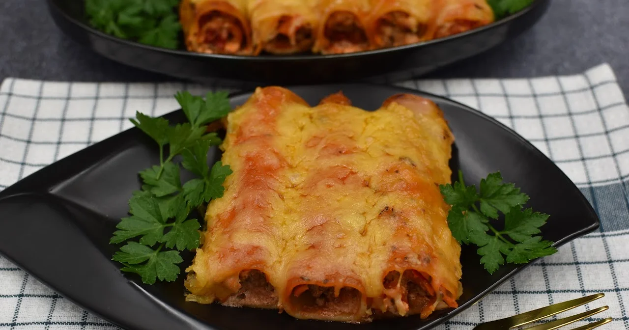 Cannelloni z mięsem mielonym z papryką