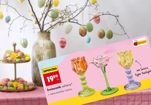 Te świeczniki z Biedronki za 19 zł zrobią efekt wow na wielkanocnym stole! Oryginalne nóżki, kwiatowe kielichy i kolorowe szkło to hit