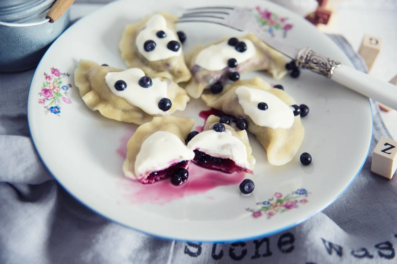 Pierożki z jagodami