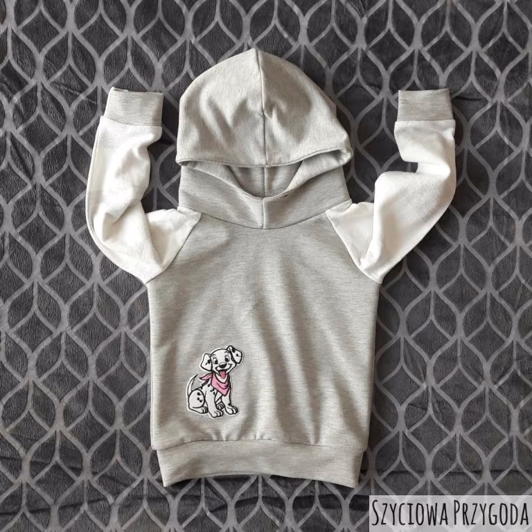 Bluza z kapturem i raglanowym rękawem DIY