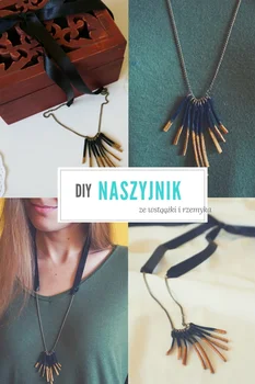 DIY Naszyjnik ze wstążki i rzemyka