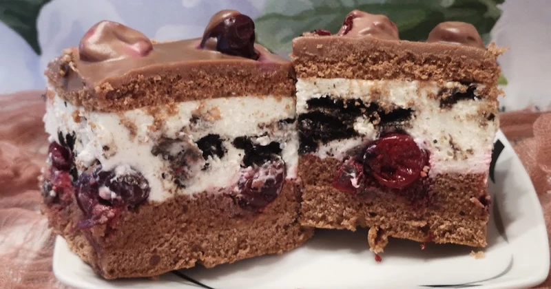 Ciasto z wiśniami i Oreo