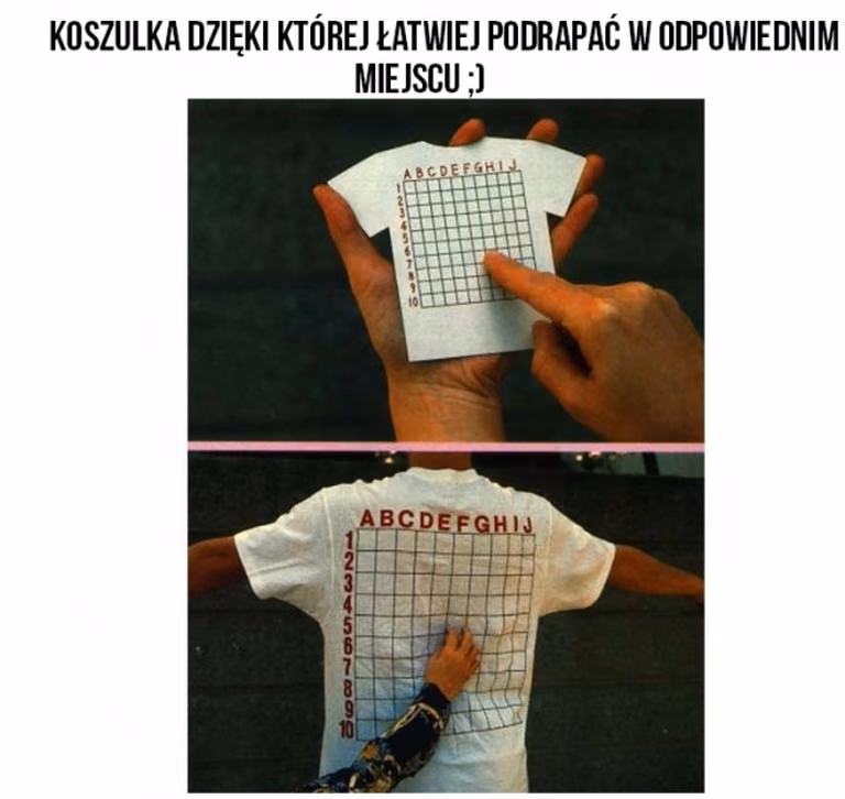Koszulka dzięki której łatwiej podrapać się w odpowiednim miejscu