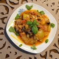 Leczo cukiniowo - pieczarkowe z mozzarellą