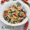 Sałatka. Kasza bulgur ze szpinakiem i pomidorami