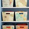 Pudełka obklejone mapami