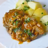 Karkówka z pieczarkami