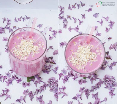 Jeżynowy koktajl z płatkami