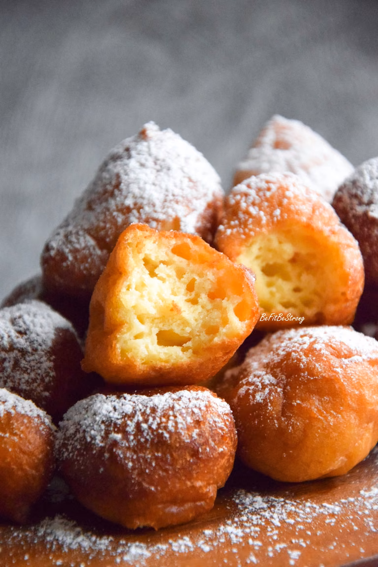 Orkiszowe baci di ricotta - mini pączki z ricotty bez cukru