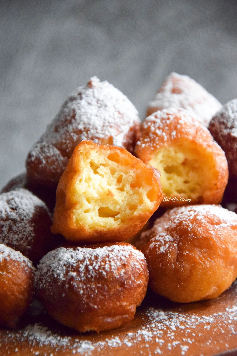 Orkiszowe baci di ricotta - mini pączki z ricotty bez cukru