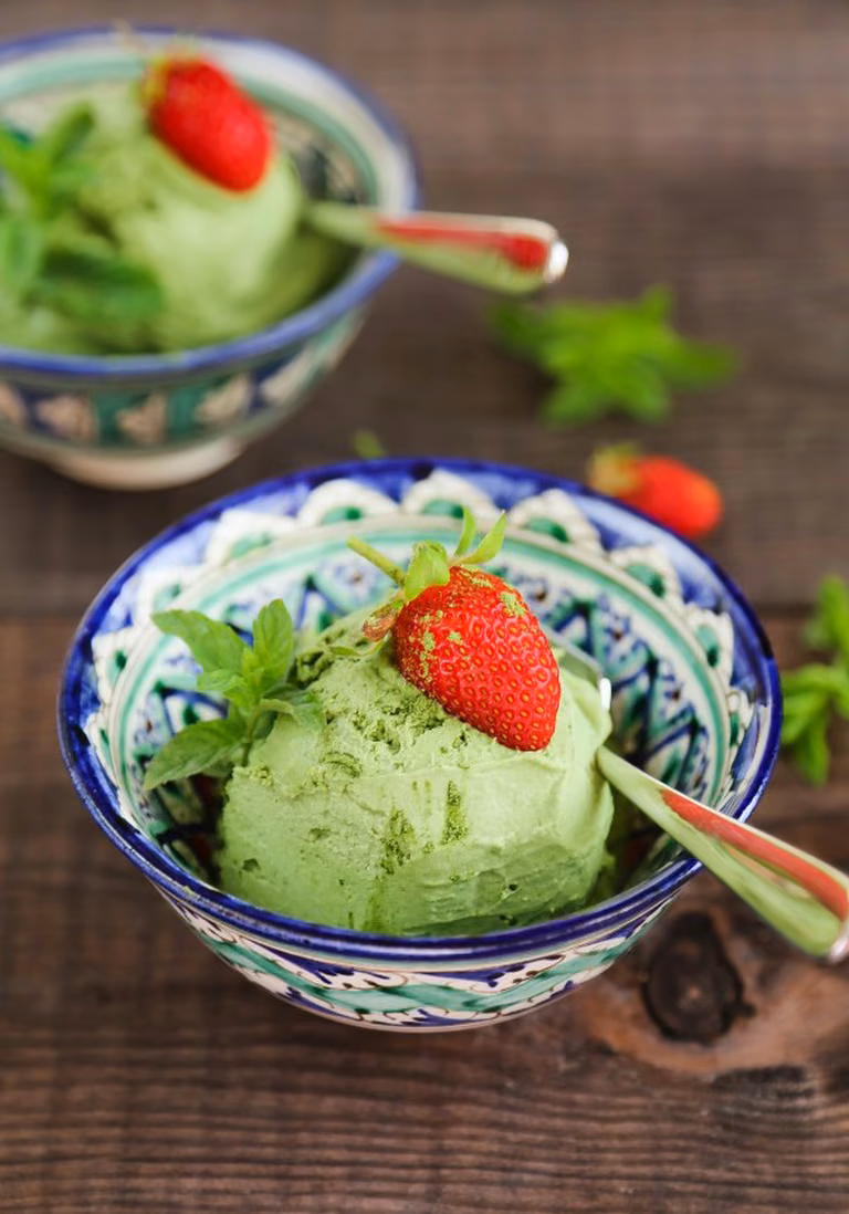 Lody z zieloną, sproszkowaną herbatą ! Matcha Green.