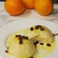 Kluski na parze z sosem pomarańczowym