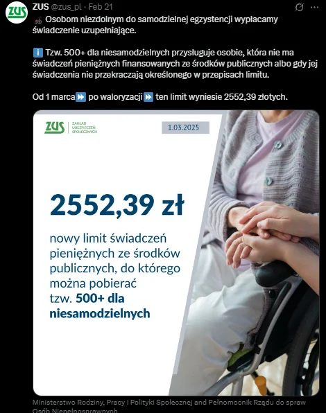 Zdjęcie ZUS opublikował nowe limity świadczenia 500 plus! Nie każdy otrzyma pełną kwotę #1