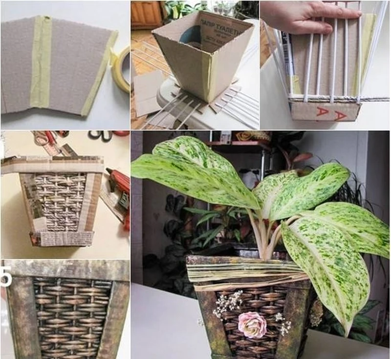 DIY- wiklinowa donica