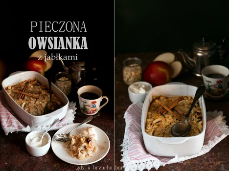 Pieczona owsianka z jabłkami