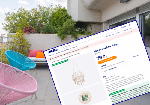 Ten wiszący fotel z Action za 79 zł zrobi boską strefę relaksu! Duży i solidny, a makramowy splot dodaje uroku - hit na balkon, taras i do pokoju