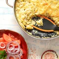 Makaron (bez gotowania) zapiekany w sosie serowym