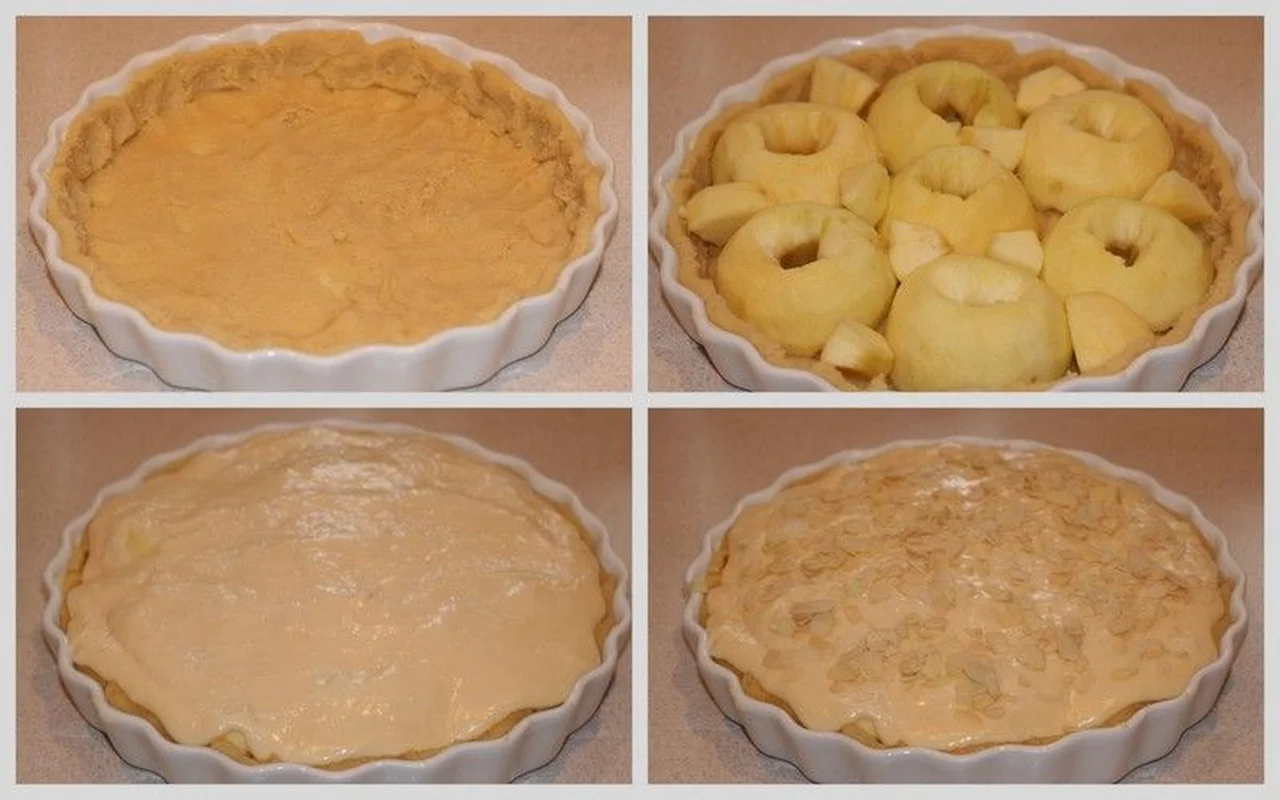 Tarta z jabłkami i kremem budyniowym