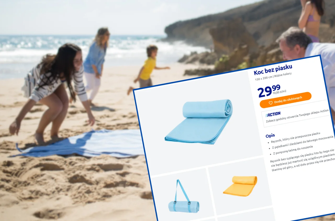 Ten nowy koc z Action robi furorę na plażach! Nie faluje na wietrze i zero piachu