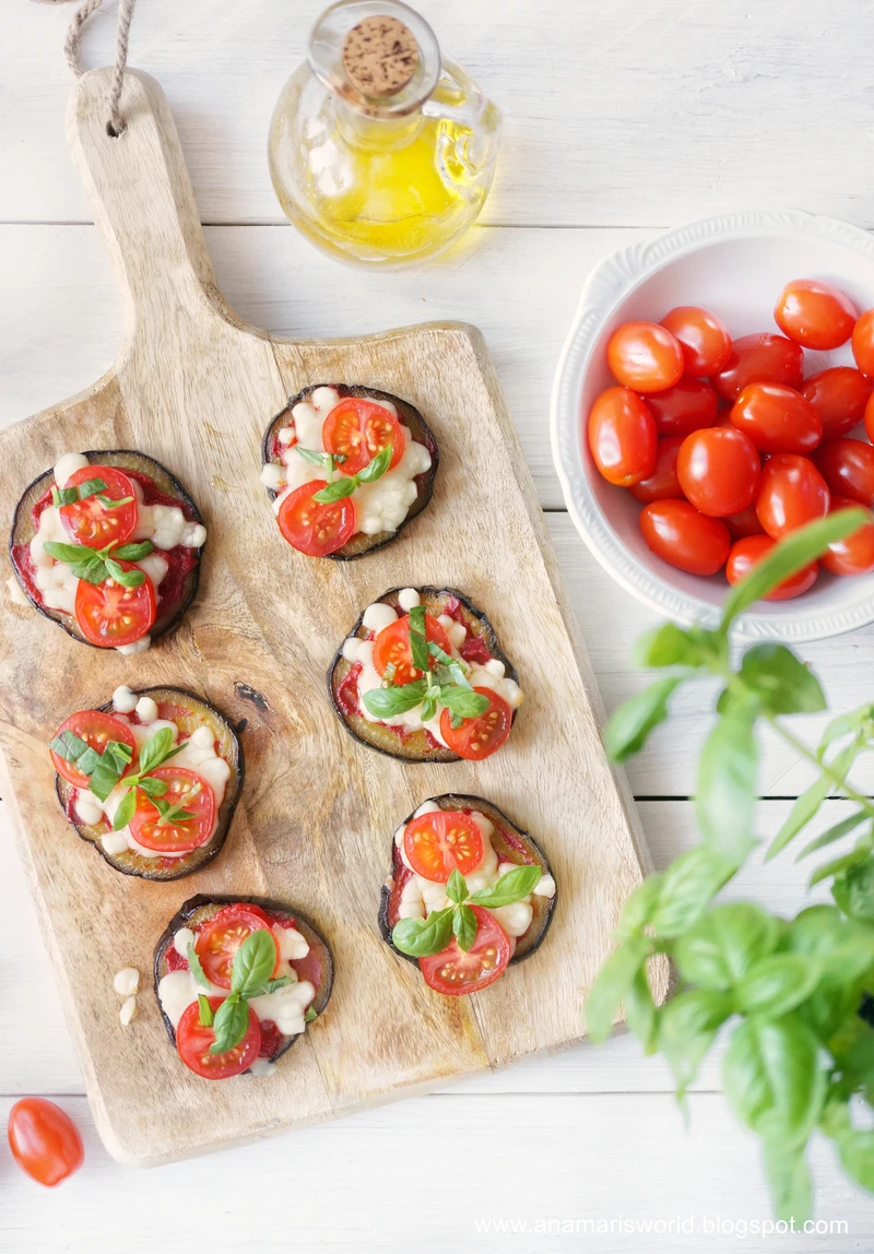 Mini pizze z bakłażanu
