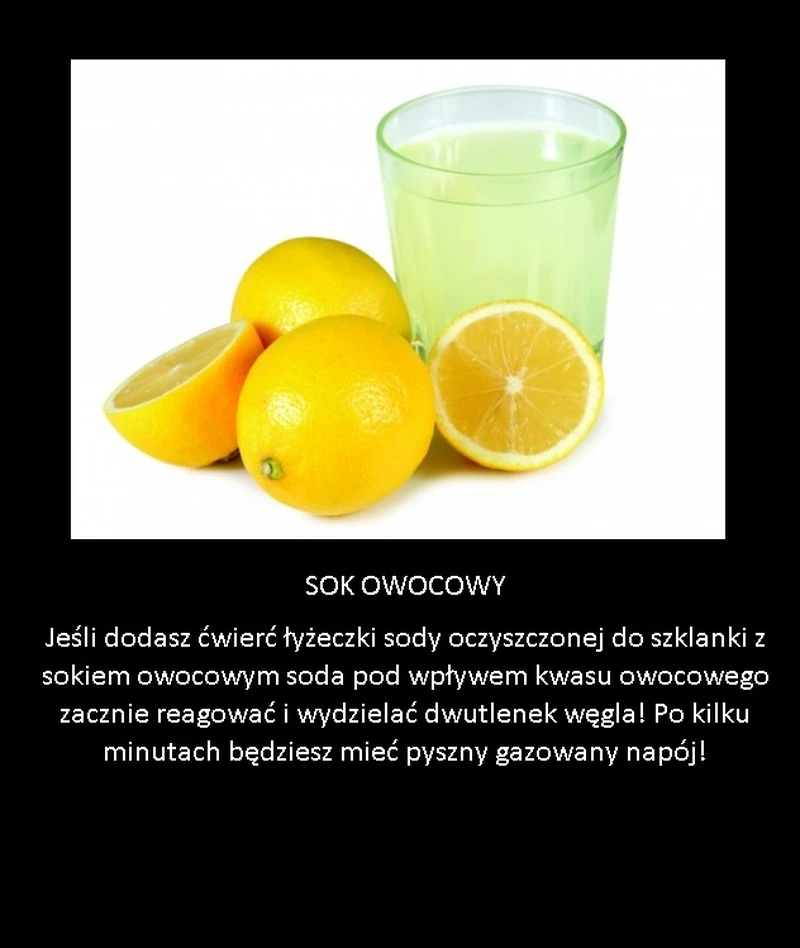 Dodaj sody do soku owocowego