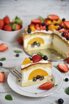 Prosty torcik z owocami lata