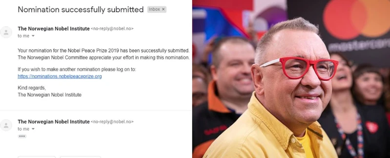 Przyjęto nominację dla Owsiaka do Pokojowej Nagrody NOBLA!