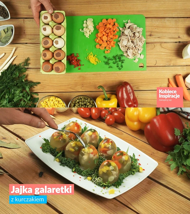 Jajka galaretki z kurczakiem - SUPER PRZEKĄSKA