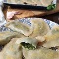 Pierogi ze szpinakiem i twarogiem.