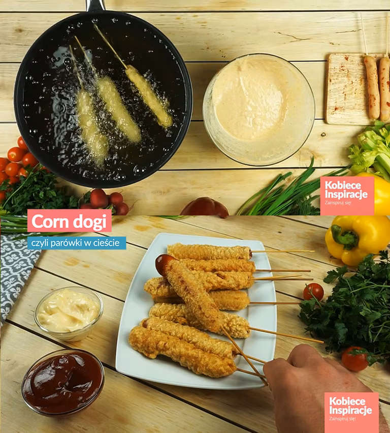 Corn dogi czyli parówki w cieście