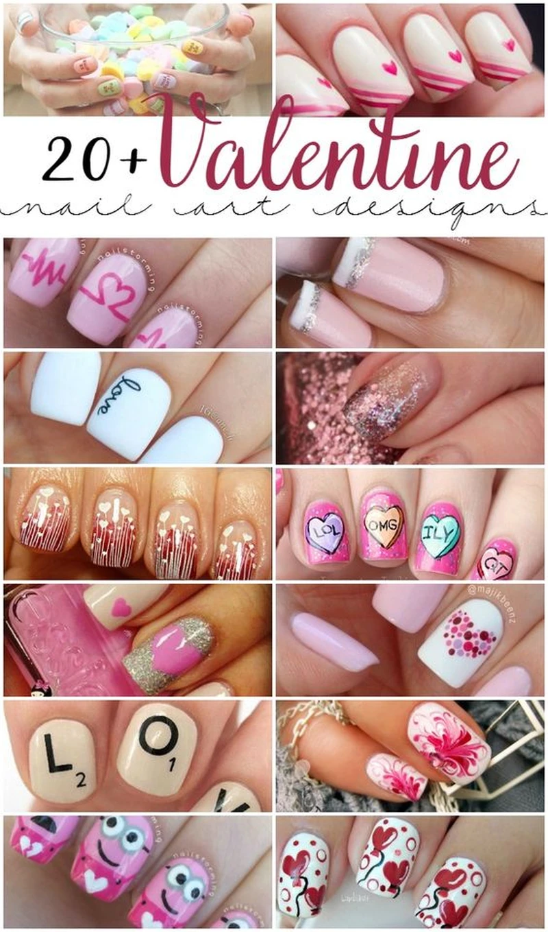 Pomysły na manicure Walentynkowy