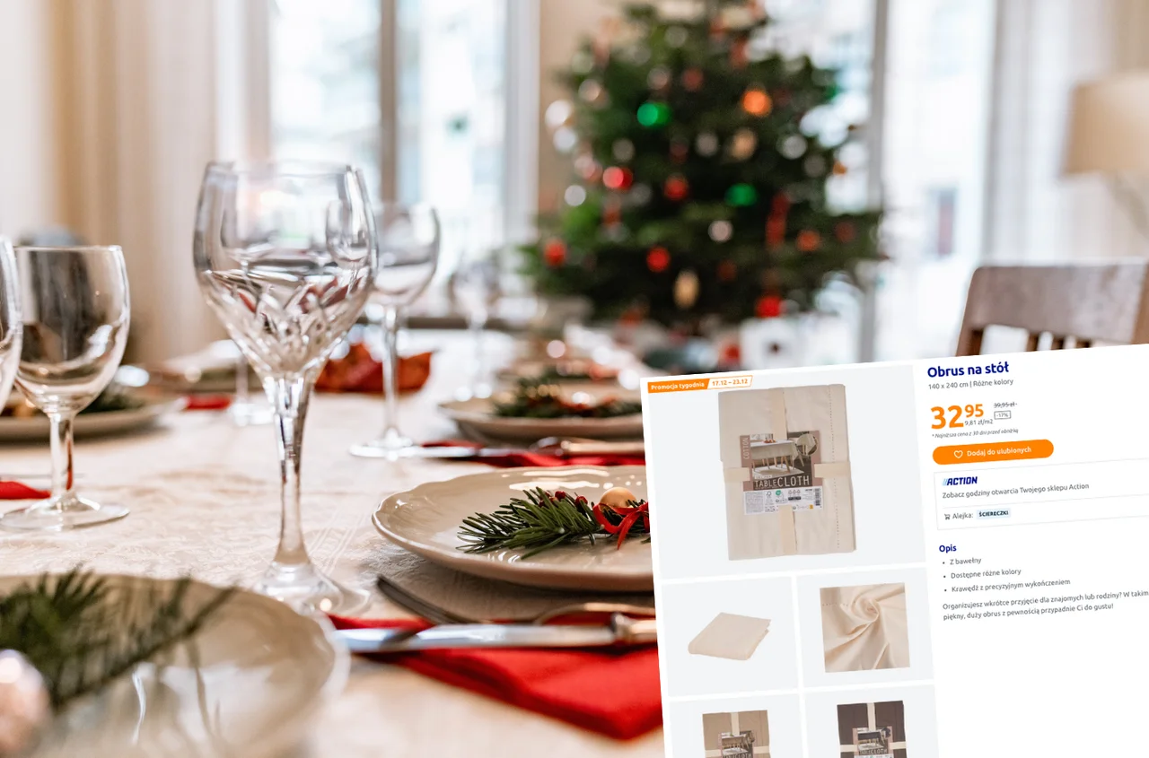 Ten obrus z Action to HIT na święta! Elegancja i prostota w jednym, a cena? Tylko 32,95 zł