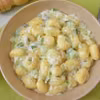 Gnocchi w śmietanowym sosie z porami i gorgonzolą