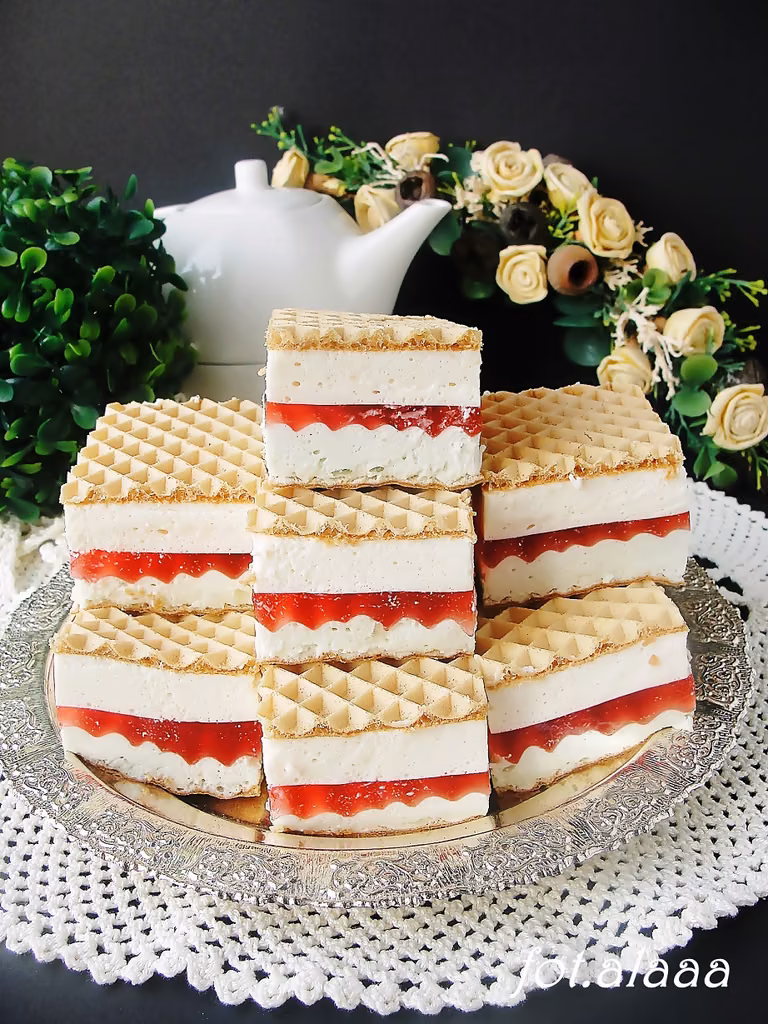 Wafle z galaretką