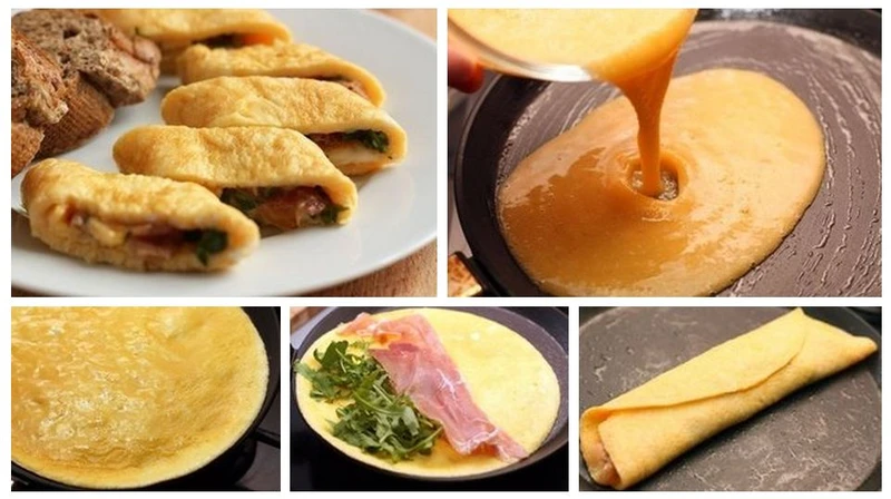 Omlet z szynką i rucola