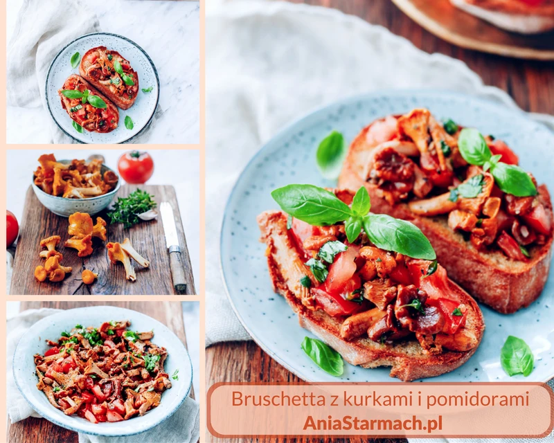 Bruschetta z kurkami i pomidorami